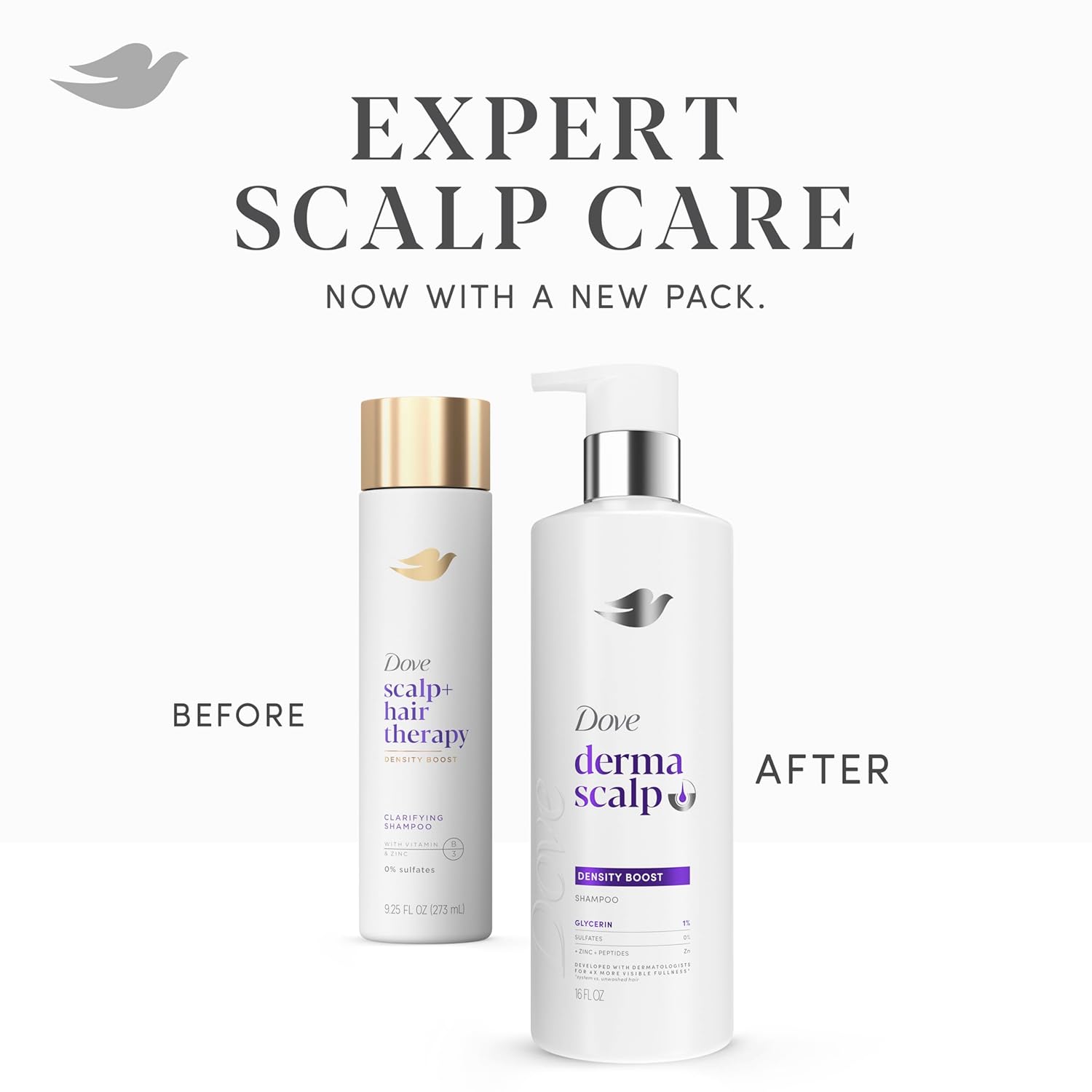 Dove Derma Scalp Density Boost Shampoo – Holiday Gift for Women Experiencing Hair Loss, Dermatologist-Backed
