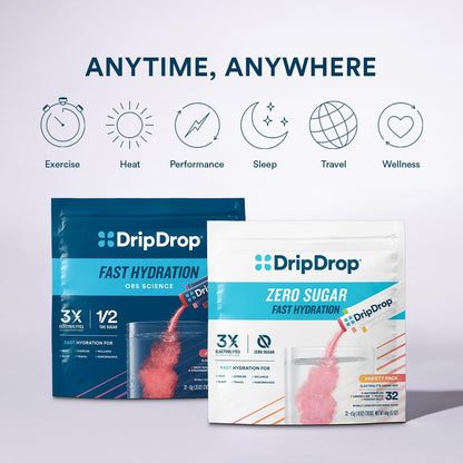 DripDrop Electrolyte Powder Variety Pack – Birthday Gift for Mom Who Works Out or Travels Often