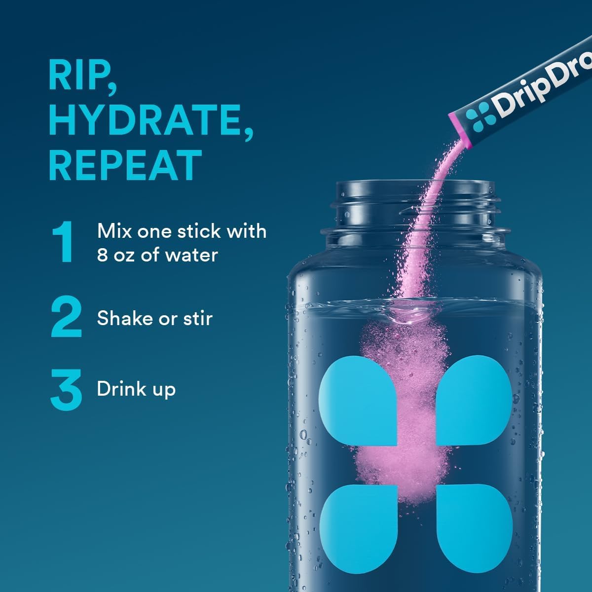 DripDrop Hydration Sticks - Self-Care Supplement Powder for Low-Sugar Recovery and Immune-Supporting Daily Rituals