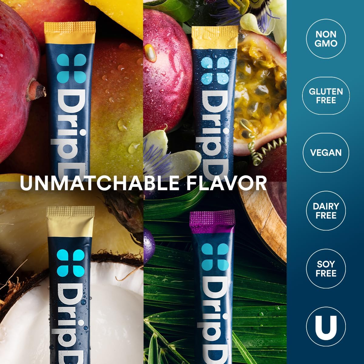 DripDrop Portable Hydration Sticks – Tropical Electrolyte Powder for Cycling, Trail Running, and Desert Excursions
