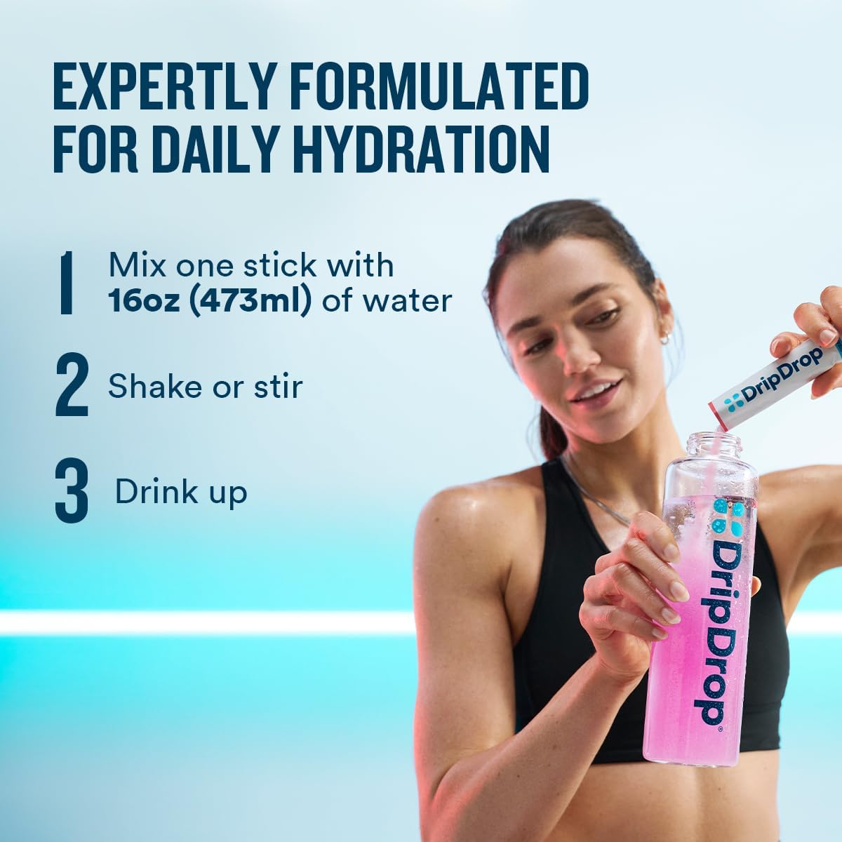 DripDrop Zero Sugar Plus - Single-Serve Hydration Packets for Beach Days, Yard Work, and Hot-Weather Adventures