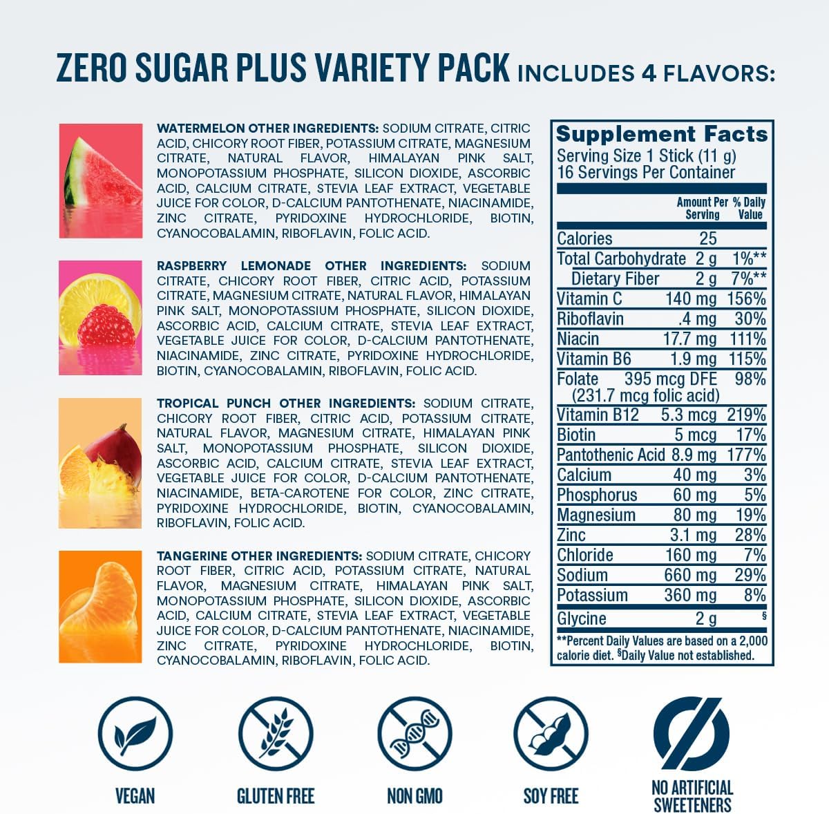 DripDrop Zero Sugar Plus - Single-Serve Hydration Packets for Beach Days, Yard Work, and Hot-Weather Adventures