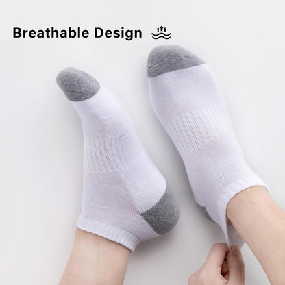 eallco 10 Pairs Mens Cushioned Low Cut Socks in Solid Neutrals, Less-is-More Socks for Slip-On Shoe Days