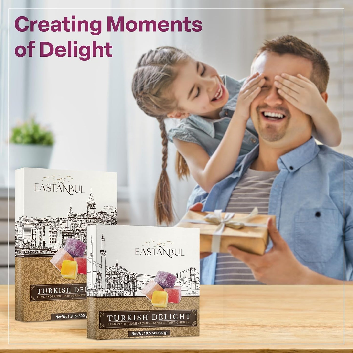 Eastanbul Turkish Delight Assorted Box, Shelf-Stable Chewy Candy for Backyard Parties and Travel Snacking