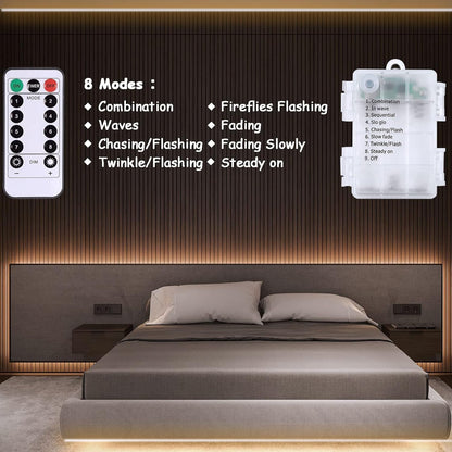 echosari Battery Operated Strip Light 16.5ft with Built-In Timer — Worry-Free Overnight Light for Children, Seniors & Rental Homes
