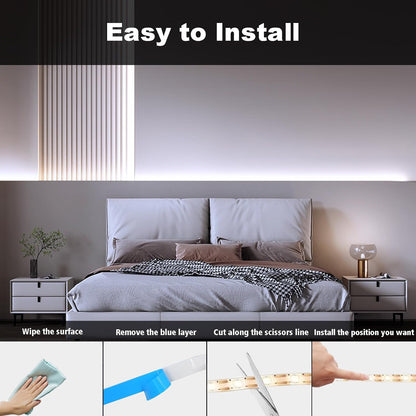 echosari Cordless LED Strip Lights – Boat Cabin and RV Interior Lighting, Flexible Cuttable 16.4ft 2-Pack with Remote