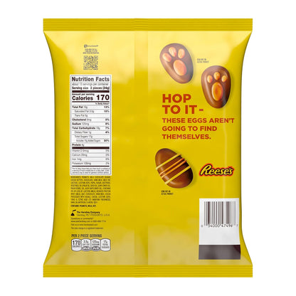 egg-shaped milk chocolate shells filled with creamy reese's peanut butter