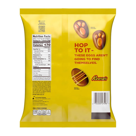 egg-shaped milk chocolate shells filled with creamy reese's peanut butter