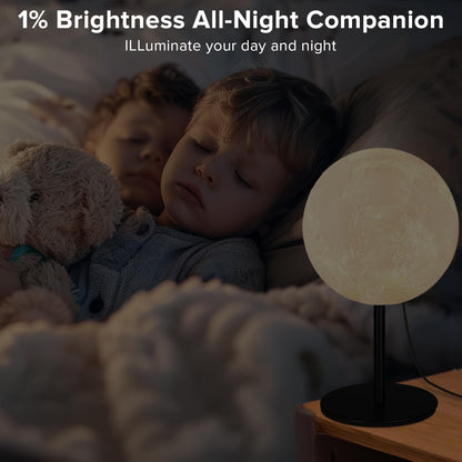 Ehobroc Moon Lamp – Playroom Table Lamp for Toddlers, Durable Lunar Design with Inline Switch