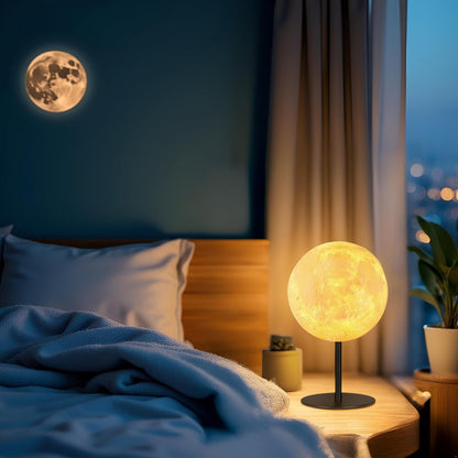 Ehobroc Moon Lamp – Playroom Table Lamp for Toddlers, Durable Lunar Design with Inline Switch