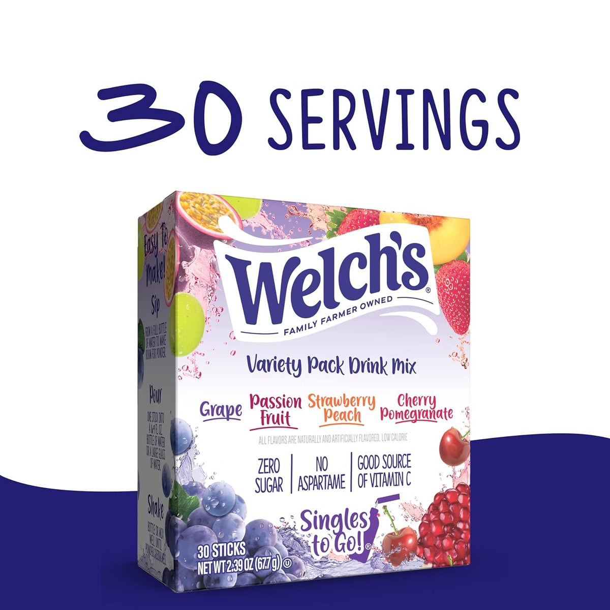 eight flavor variants plus multi-flavor variety packs (30ct, 40ct, 80ct) for assortment buying