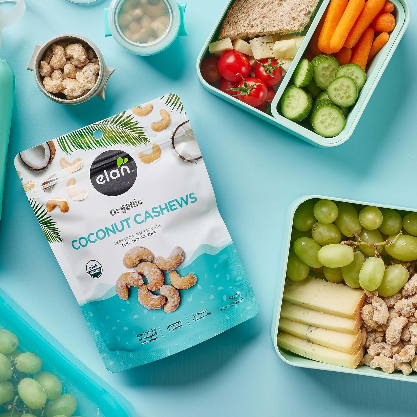Elan Organic Coconut Cashews – Valentine's Day Gift for Plant-Based Eaters, Coconut Glazed Nuts, 5.6 oz