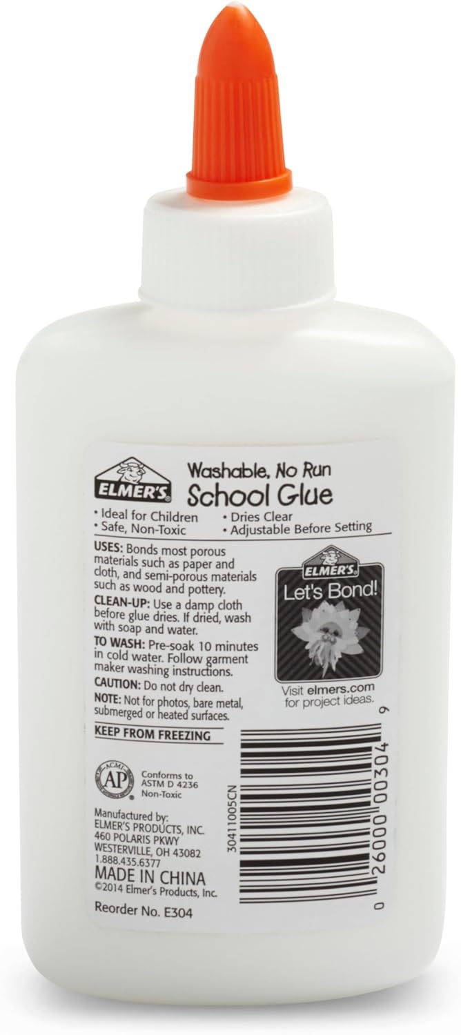 Elmer's Liquid School Glue – Reliable Washable Adhesive for Classroom Group Art Projects