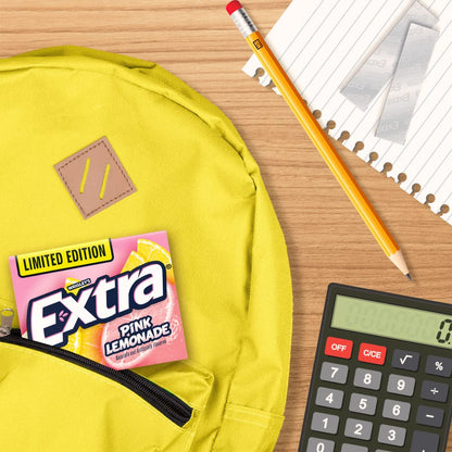 EXTRA Pink Lemonade Sugar Free Chewing Gum, 150 Count – Afternoon Pick-Me-Up Chew for Remote Workers and Home Offices