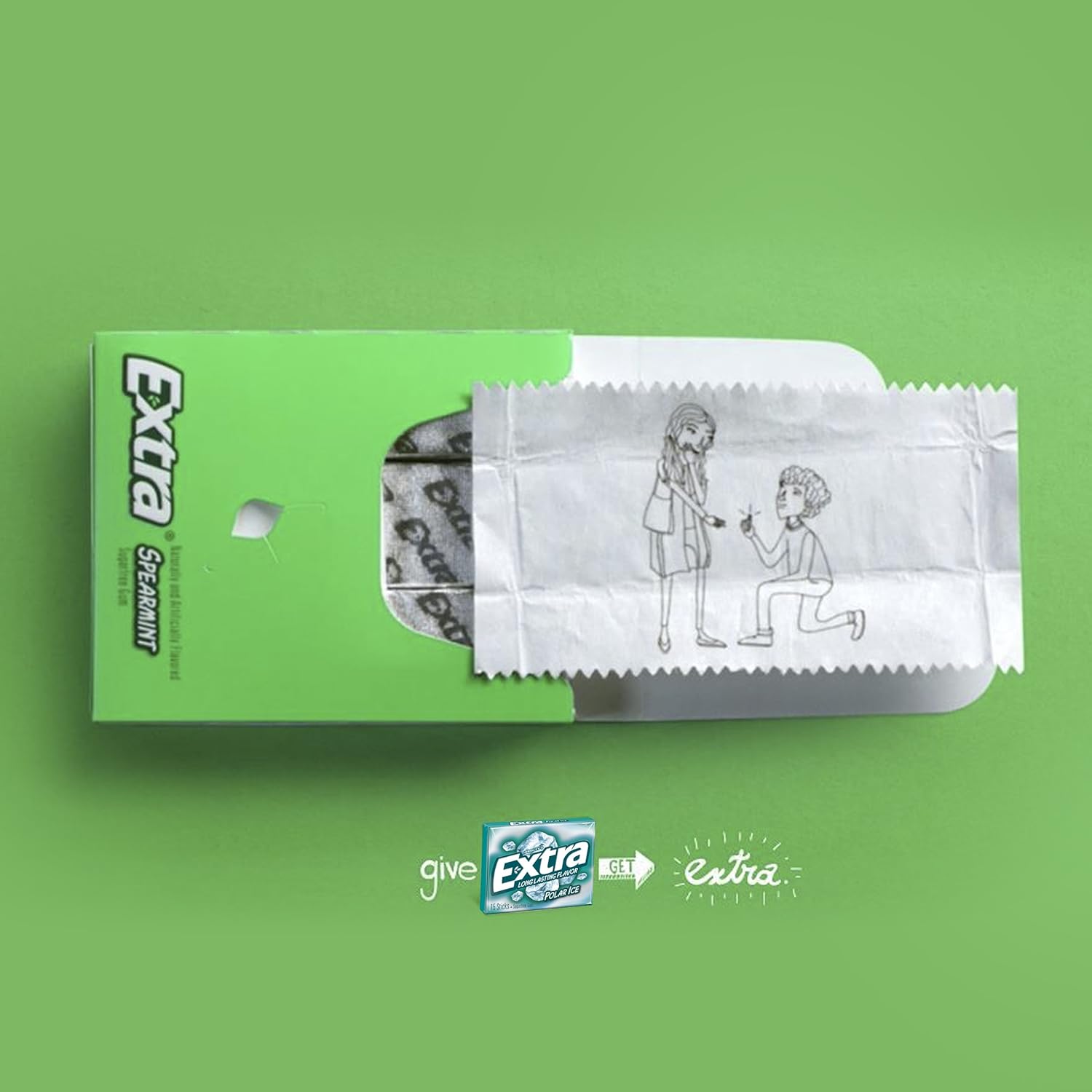 Extra Polar Ice Sugarfree Gum – Shareable Hostess Gift for Housewarmings and Gatherings, 45 ct