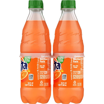 Fanta Orange Soda – Backyard Party Soft Drink, 6 Pack of 16.9 fl oz Single-Serve Bottles