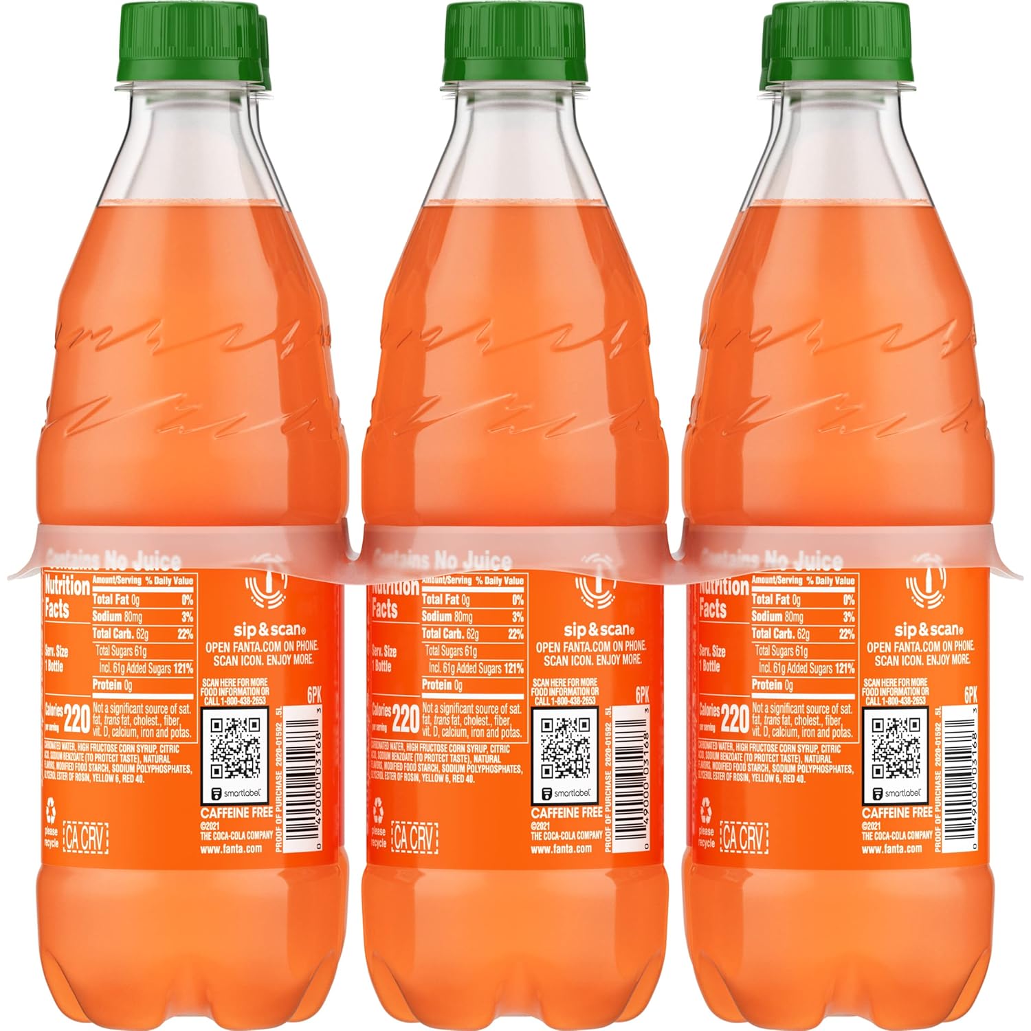 Fanta Orange Soda – Backyard Party Soft Drink, 6 Pack of 16.9 fl oz Single-Serve Bottles