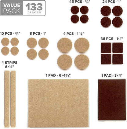 felt material designed for hardwood, laminate, and tiled floor surfaces