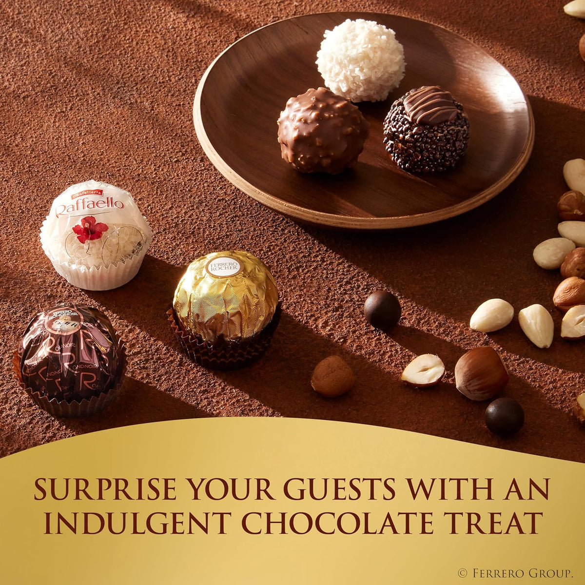 Ferrero Collection Italian Crafted Confections – Sophisticated Tasting Box of Rocher Raffaello and Rondnoir, 48 Premium Pieces