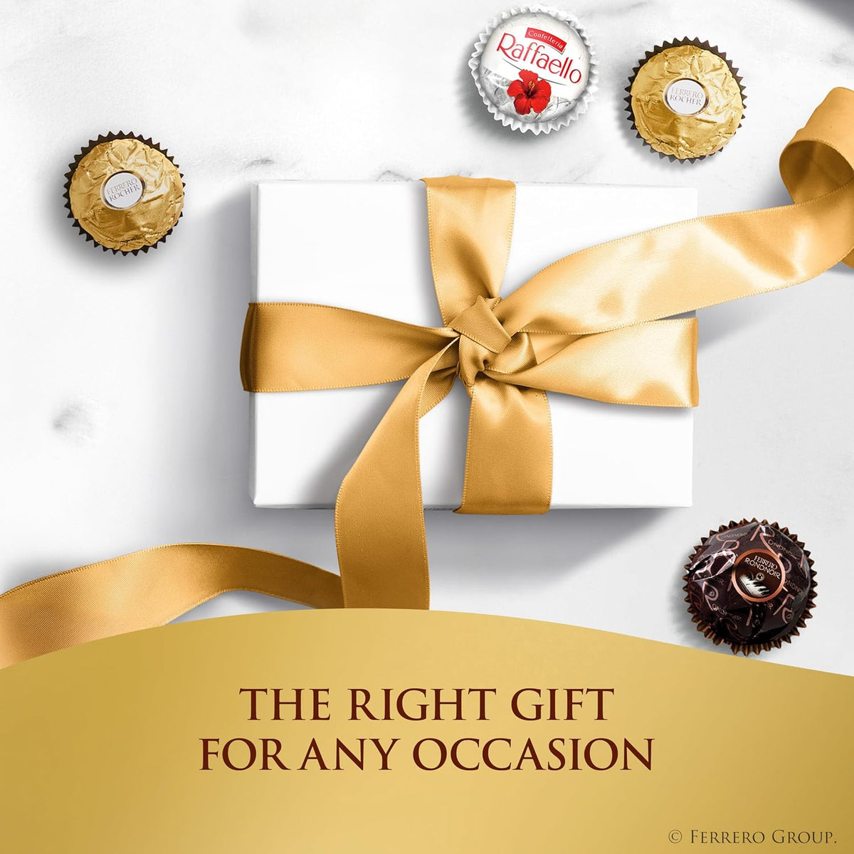 Ferrero Collection Italian Crafted Confections – Sophisticated Tasting Box of Rocher Raffaello and Rondnoir, 48 Premium Pieces