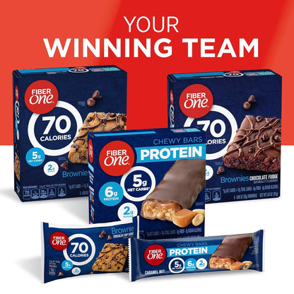 Fiber One Chocolate Fudge Brownies, High-Fiber Portable Snack Bars for Gym Bag and Travel, 16 oz