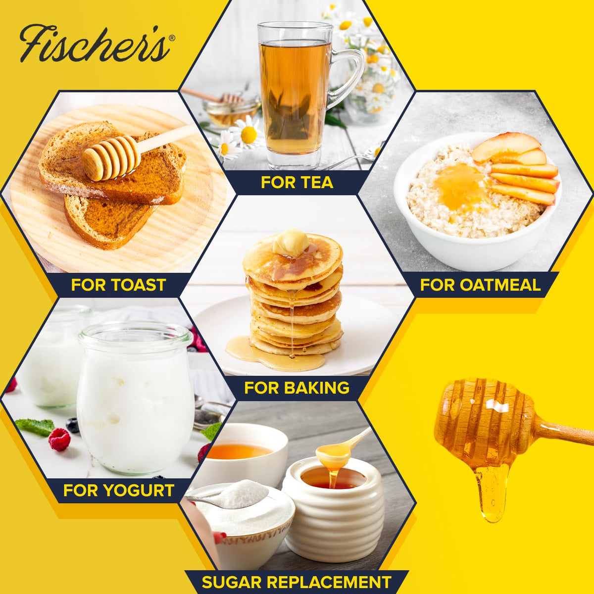 Fischer's Raw Honey – Single-Serve Travel Packet for Hiking, Camping, and On-the-Go Energy