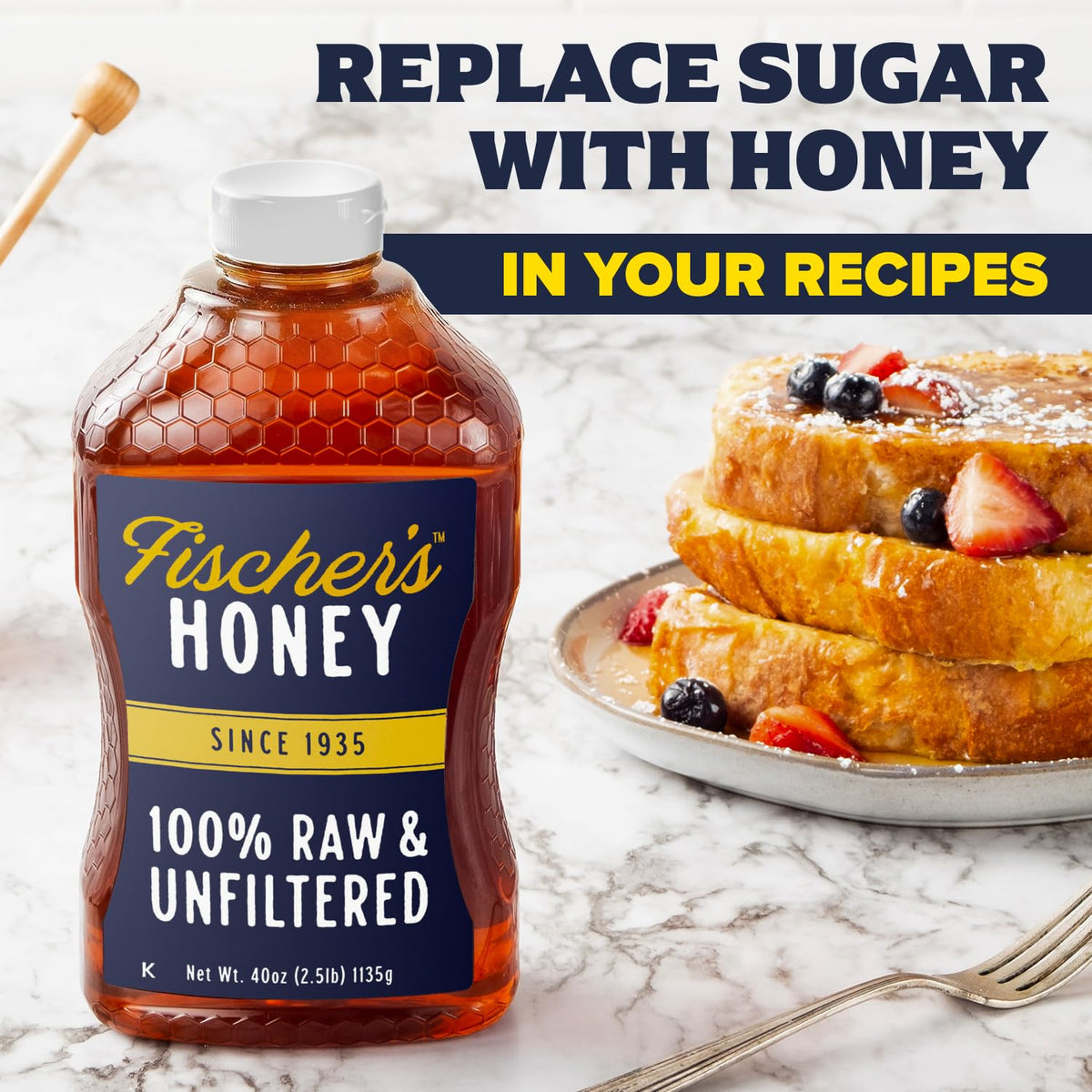 Fischer's Raw Honey – Single-Serve Travel Packet for Hiking, Camping, and On-the-Go Energy