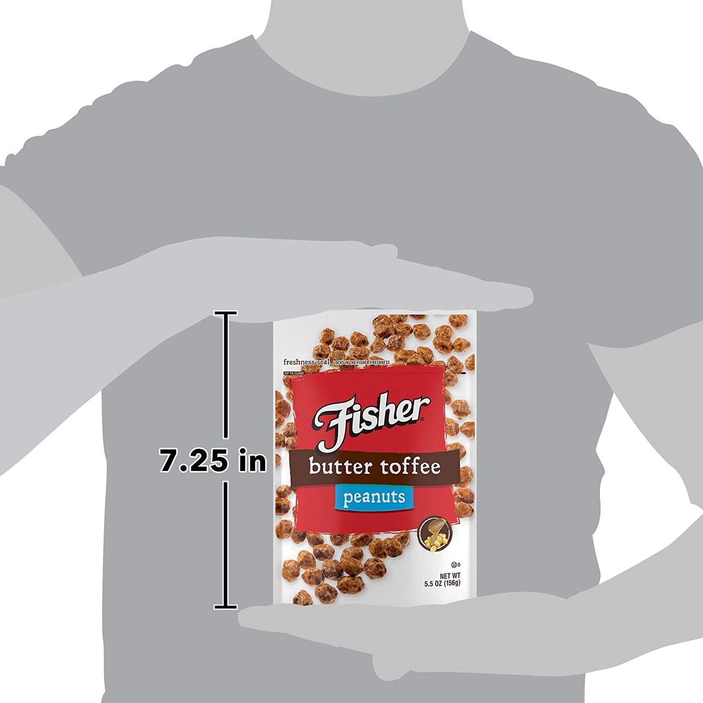 Fisher Snack Butter Toffee Peanuts – Thoughtful Stocking Stuffer for Nut Lovers, 5.5 oz Pouch