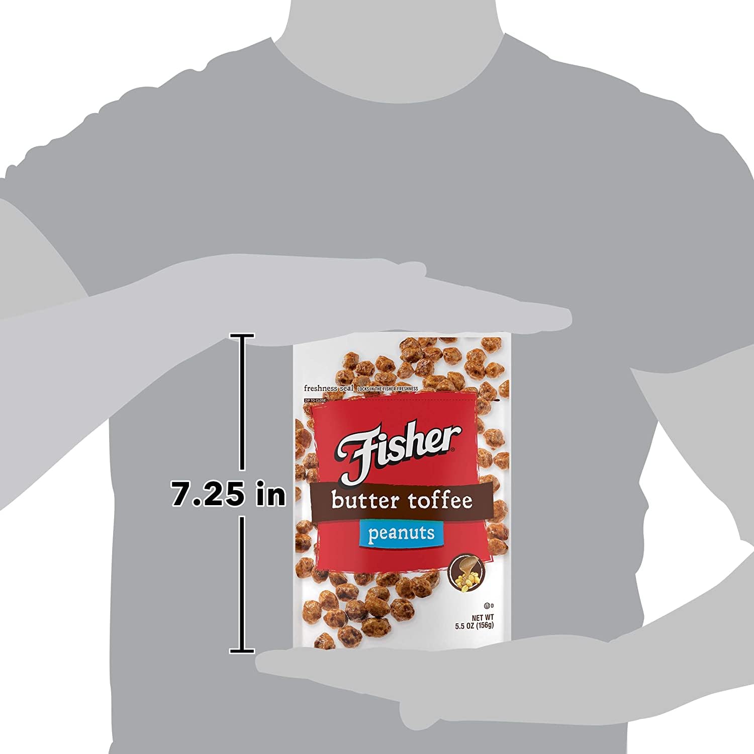 Fisher Snack Butter Toffee Peanuts – Thoughtful Stocking Stuffer for Nut Lovers, 5.5 oz Pouch
