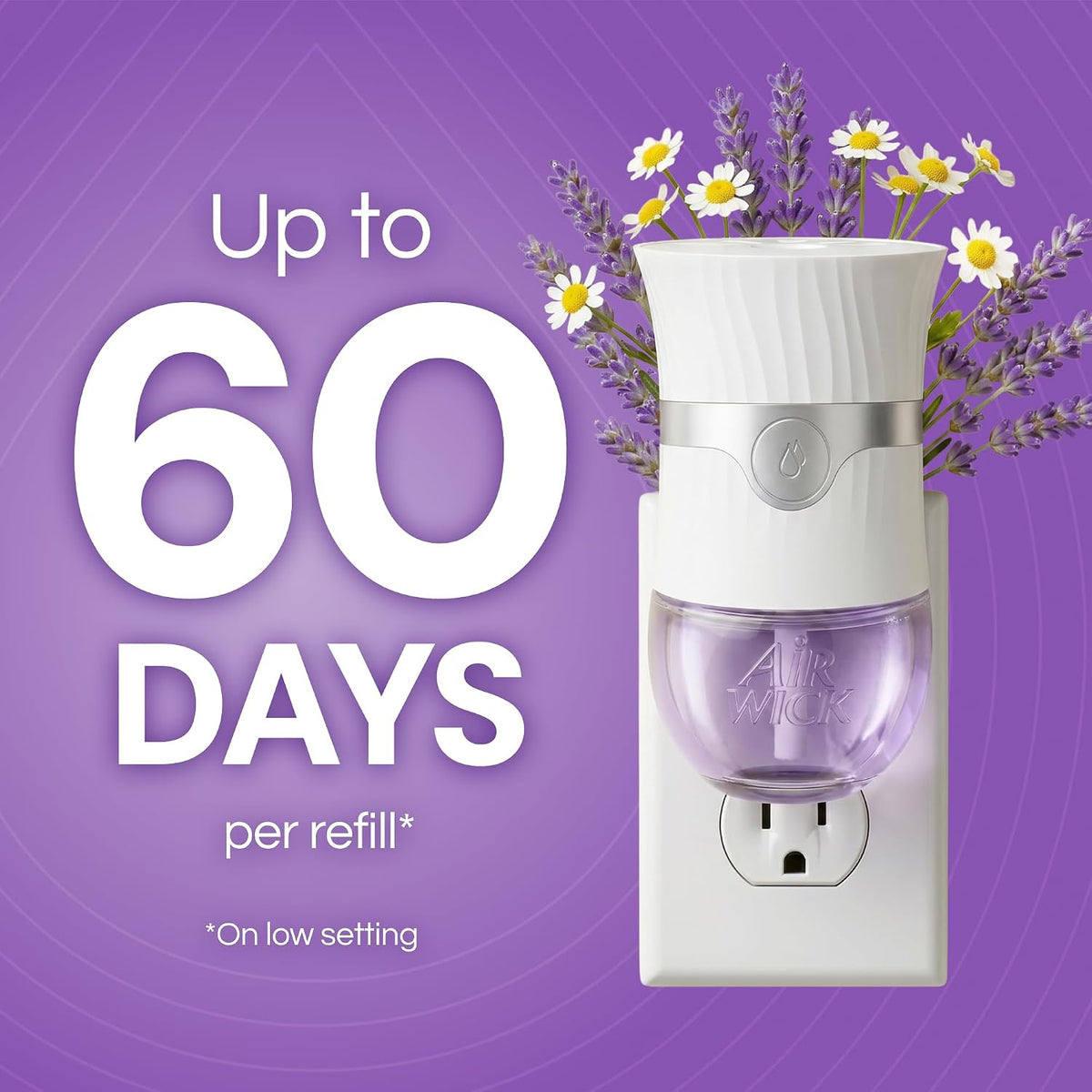 five fragrance intensity settings with optimized airflow 360° technology