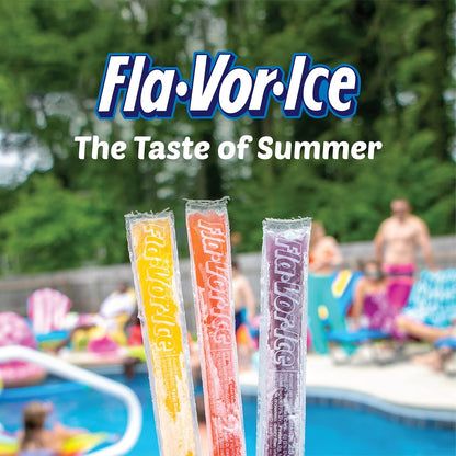 Fla-Vor-Ice Real Fruit Juice Bars – Diet-Friendly Flavored Ice for Sparkling Water and Tea, 100 Count Bulk Pack