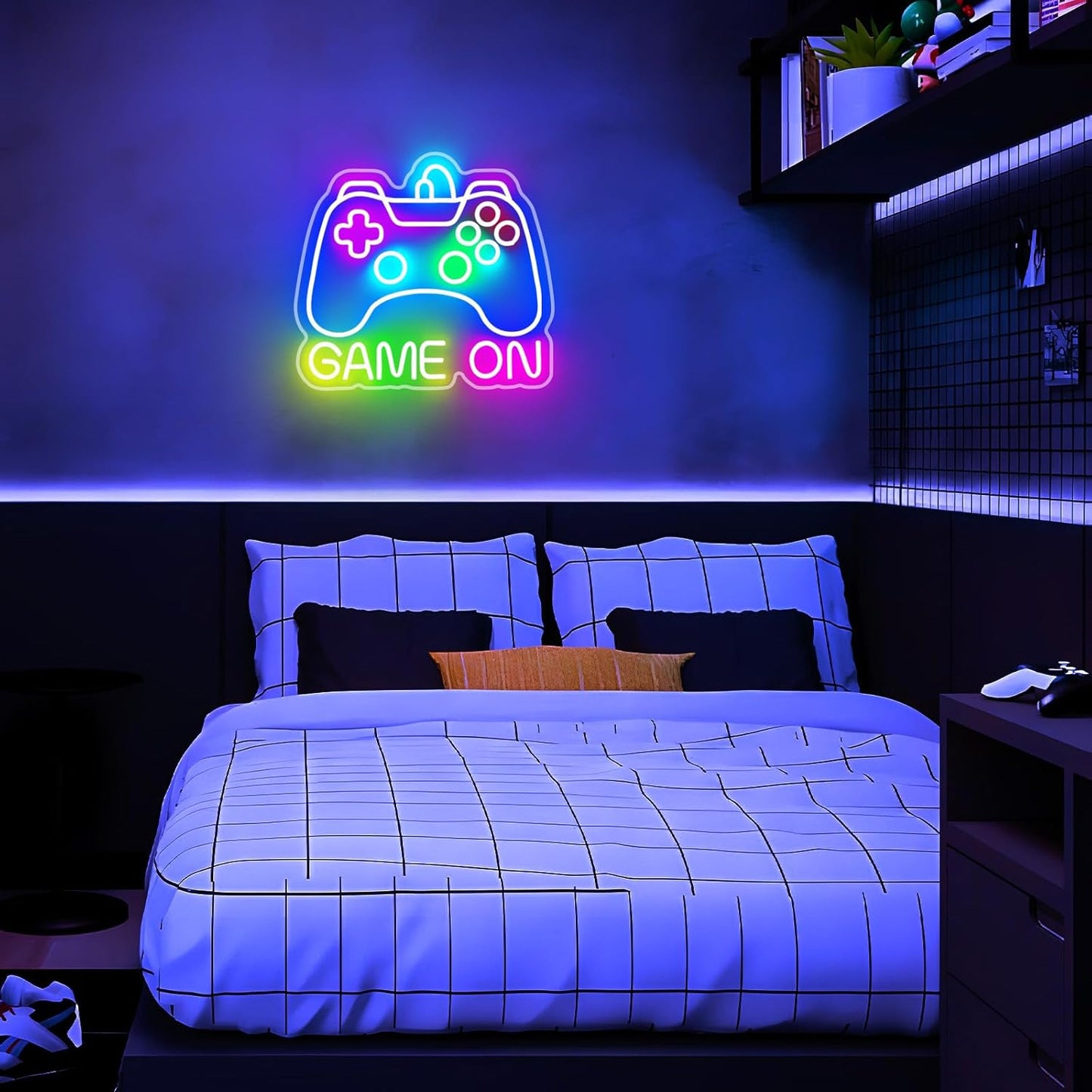 Flameless Gamepad Neon Light, 5V USB Powered LED Sign - Safe for Nursery and Kids Room Gaming Decor, No Heat and No Breakable Glass