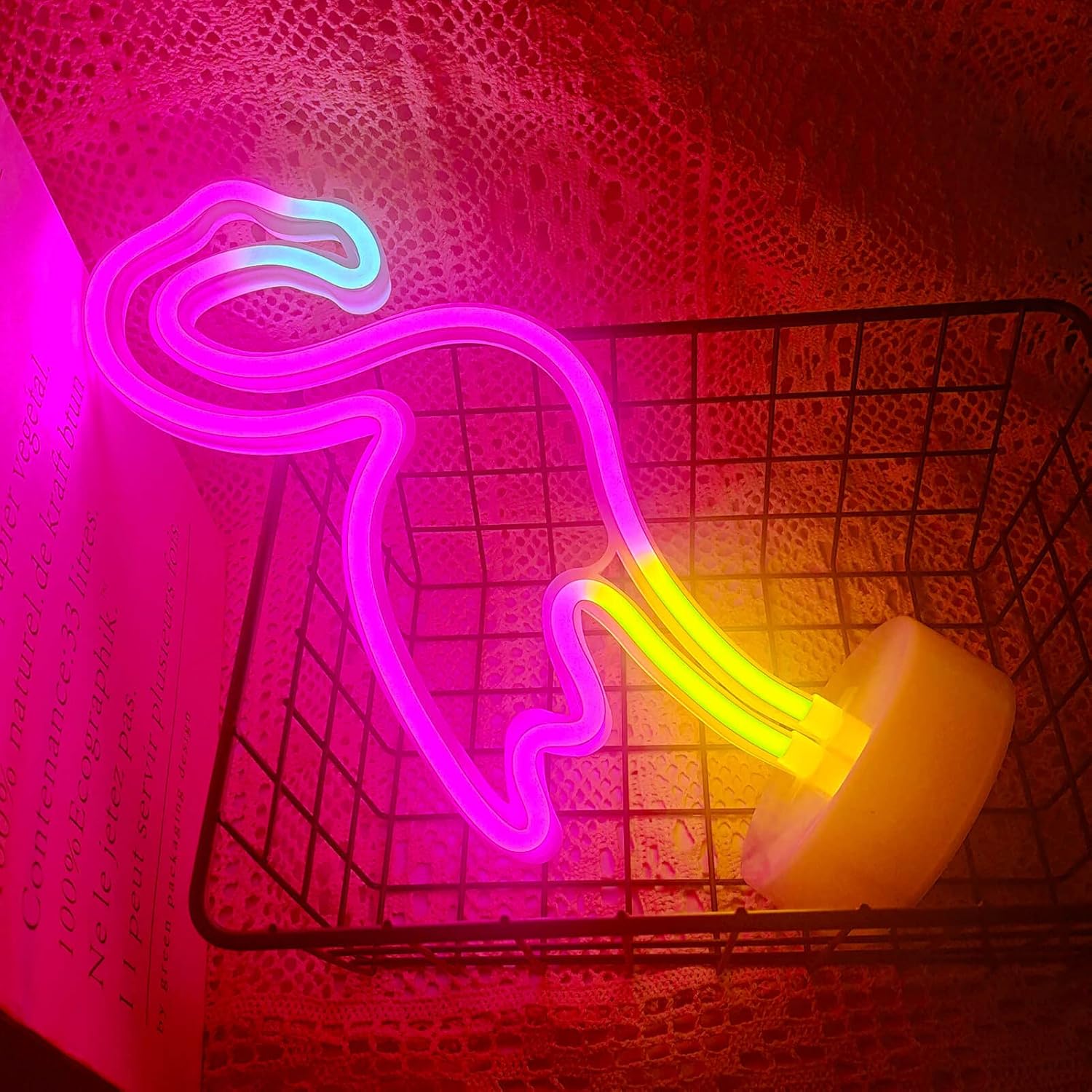 Flamingo Shaped Neon Lamp – Soft Glow Accent Piece for Bedroom Corner, Vanity Table, and Reading Nook