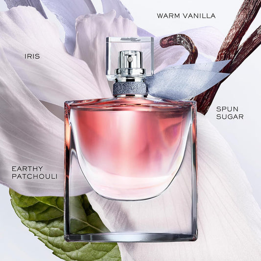 floral gourmand composition featuring iris padilla, patchouli, vanilla, spun sugar, praline, jasmine and orange blossom