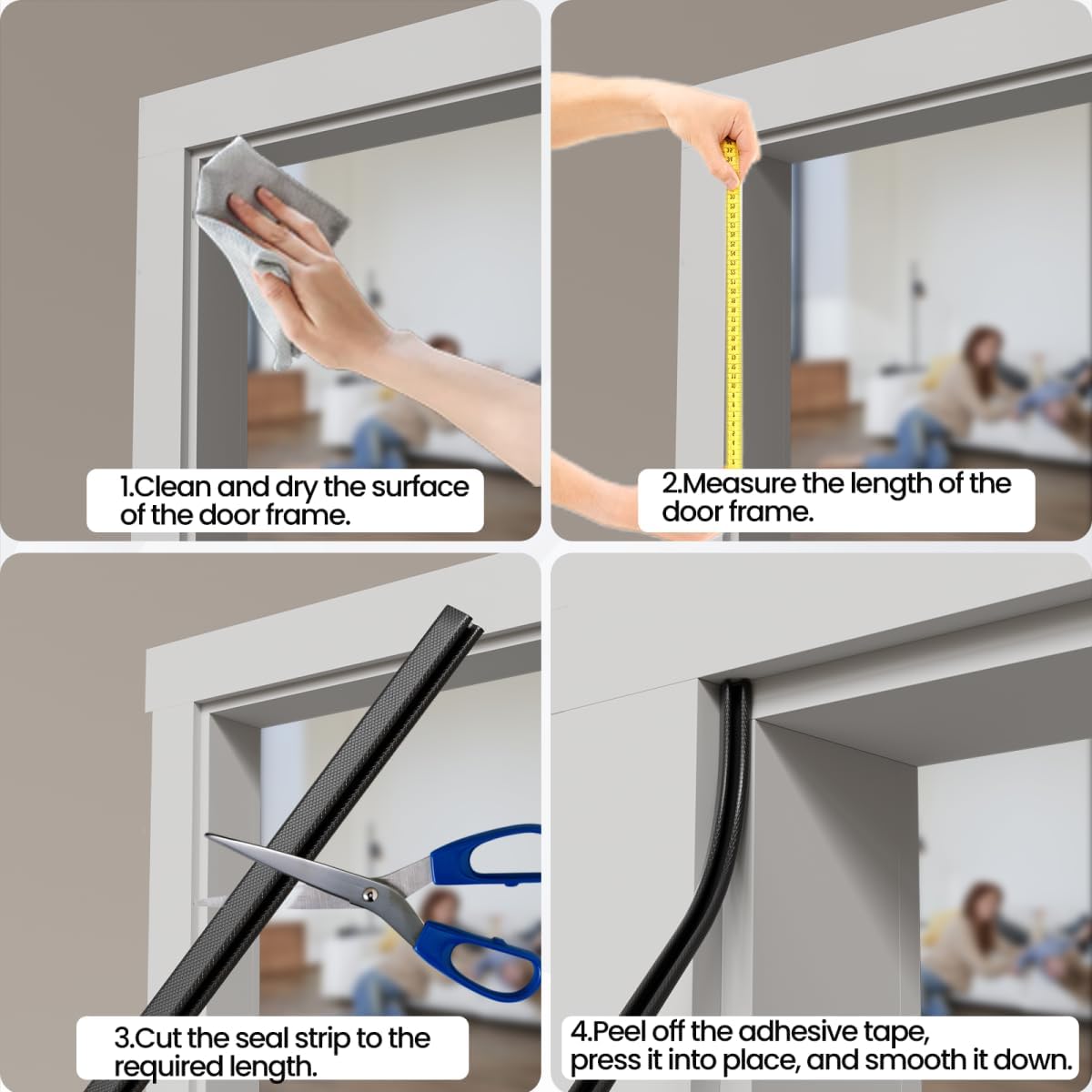 FoamGuard Thin Foam Frame Seal – Remote Work Bedroom Door Soundproofing for Video Calls, Peel and Stick Professional Setup