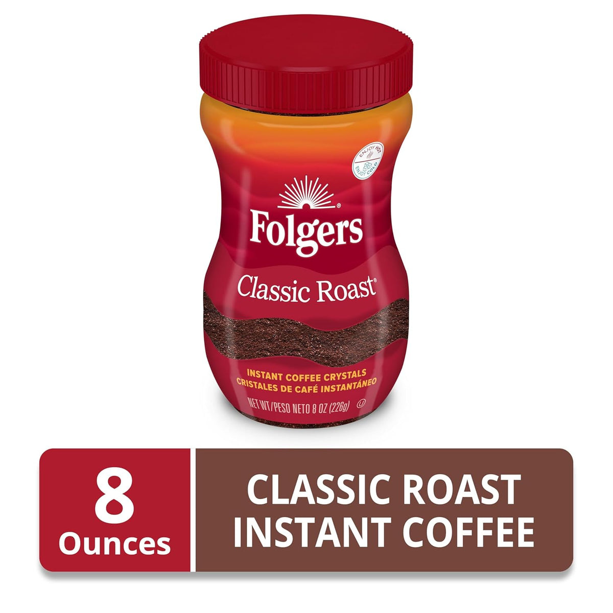 Folgers Classic Roast Instant Coffee – Easy Coffee Jar for Shared Student Kitchens and Dorms