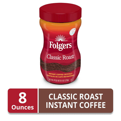 Folgers Classic Roast Instant Coffee – Easy Coffee Jar for Shared Student Kitchens and Dorms