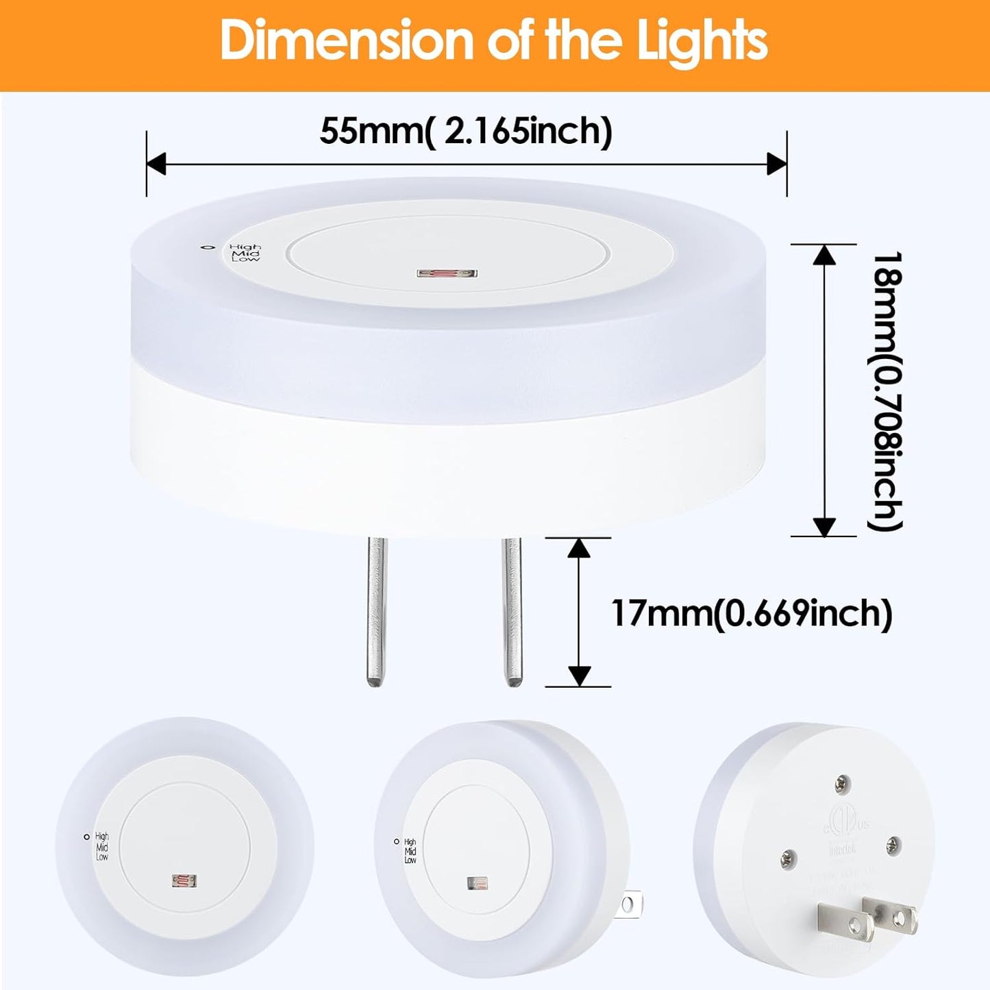 FOLKSMATE Plug in Night Light – Gentle Ambient Light for Toddler Bedroom and Nursery, 2 Pack