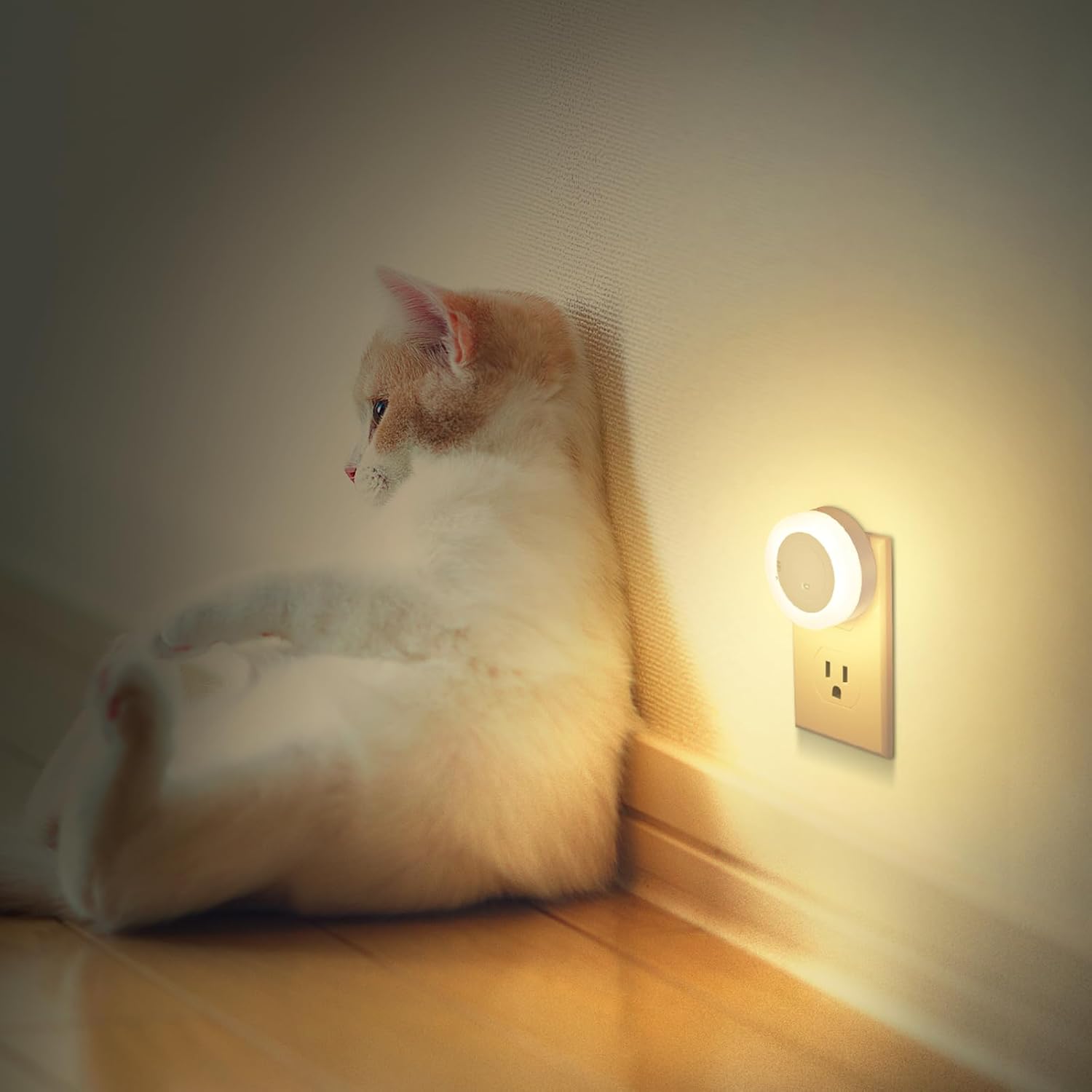 FOLKSMATE Plug in Night Light – Gentle Ambient Light for Toddler Bedroom and Nursery, 2 Pack