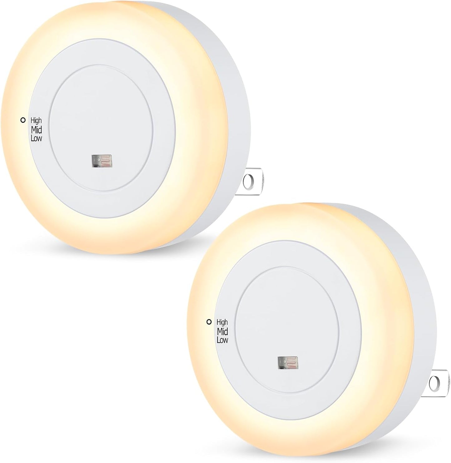FOLKSMATE Plug in Night Light – Gentle Ambient Light for Toddler Bedroom and Nursery, 2 Pack