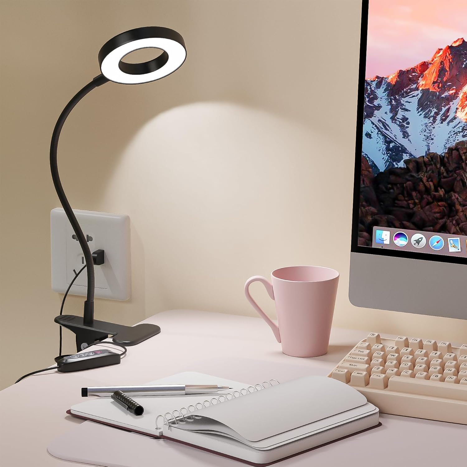 Foneso Dimmable Desk Lamp for Kids Homework and Reading – 10 Brightness Levels, No Flicker, No Heat, Safe for Nursery Use