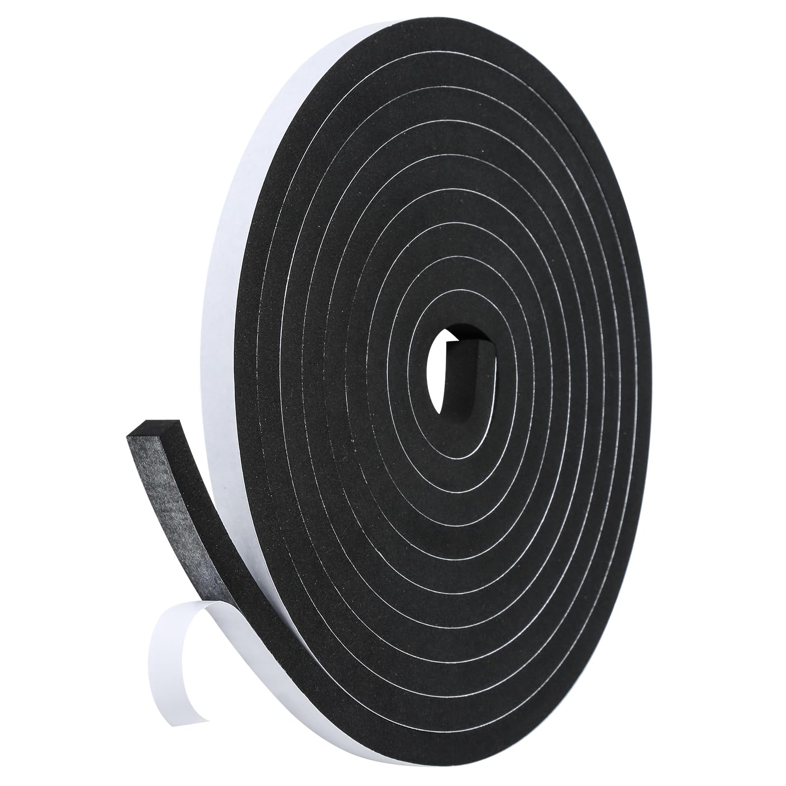 Fowong Foam Weather Strip – Intentional Living Draft Stopper in White or Black, 16ft No-Tool Door and Window Seal