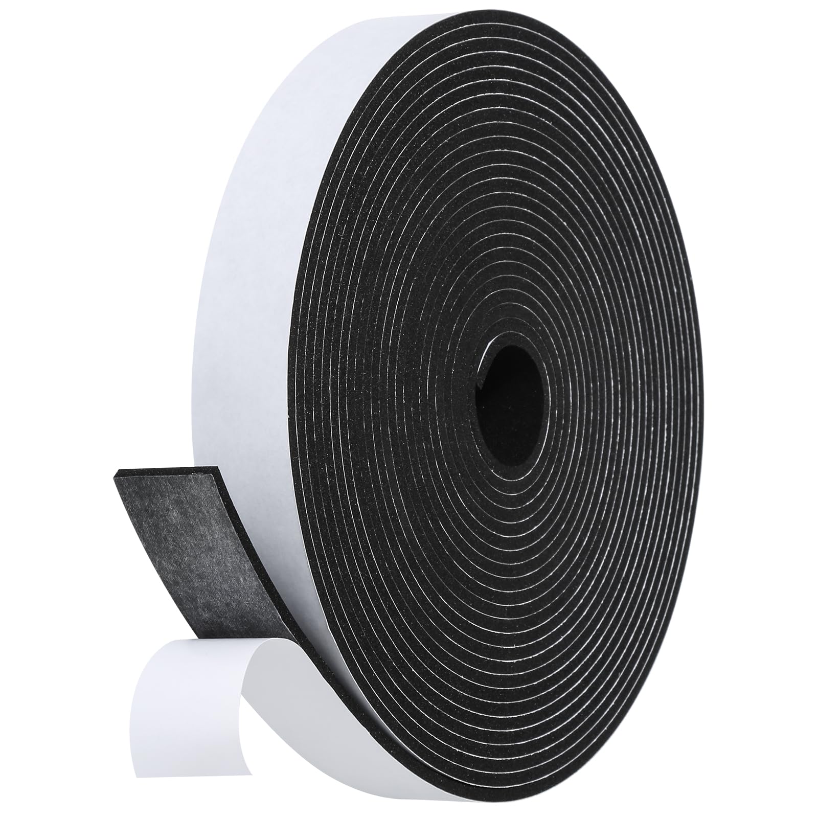 Fowong Foam Weather Strip – Intentional Living Draft Stopper in White or Black, 16ft No-Tool Door and Window Seal