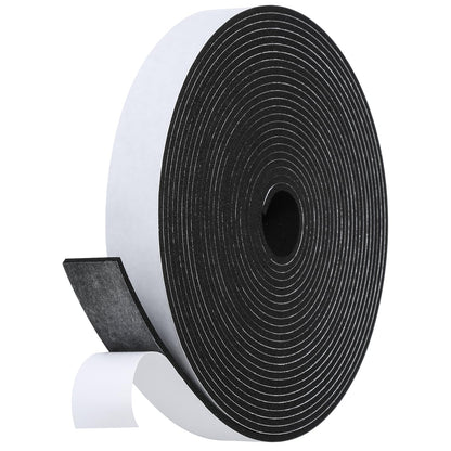 Fowong Foam Weather Strip – Intentional Living Draft Stopper in White or Black, 16ft No-Tool Door and Window Seal