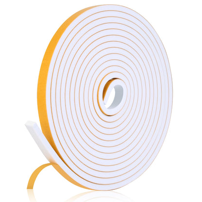 Fowong Foam Weather Strip – Intentional Living Draft Stopper in White or Black, 16ft No-Tool Door and Window Seal