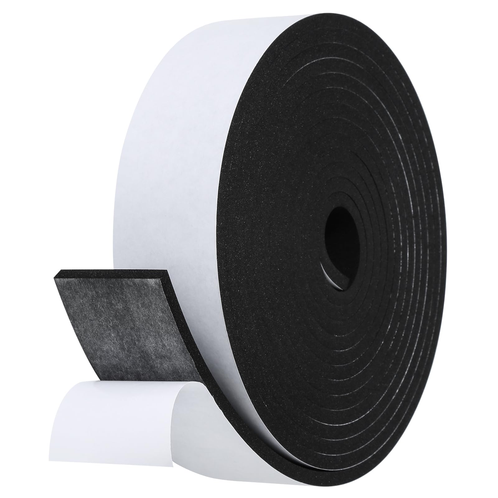 Fowong Foam Weather Strip – Intentional Living Draft Stopper in White or Black, 16ft No-Tool Door and Window Seal