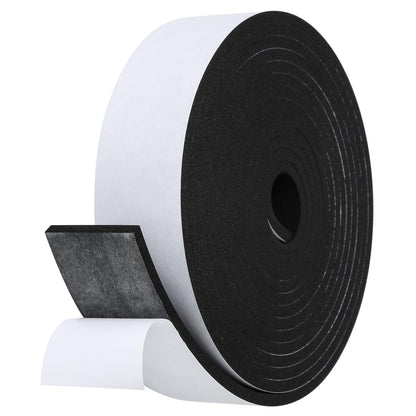Fowong Foam Weather Strip – Intentional Living Draft Stopper in White or Black, 16ft No-Tool Door and Window Seal