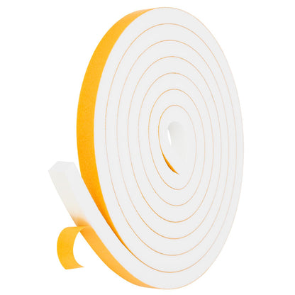 Fowong Foam Weather Strip – Intentional Living Draft Stopper in White or Black, 16ft No-Tool Door and Window Seal