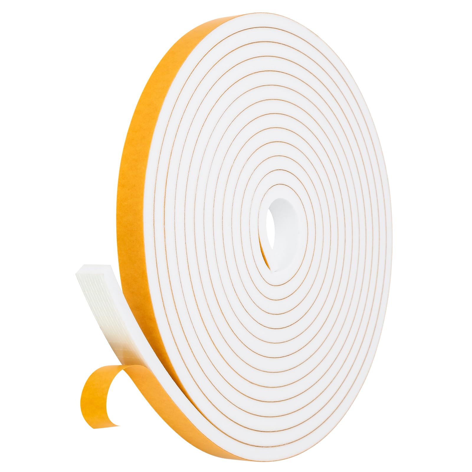 Fowong Foam Weather Strip – Intentional Living Draft Stopper in White or Black, 16ft No-Tool Door and Window Seal