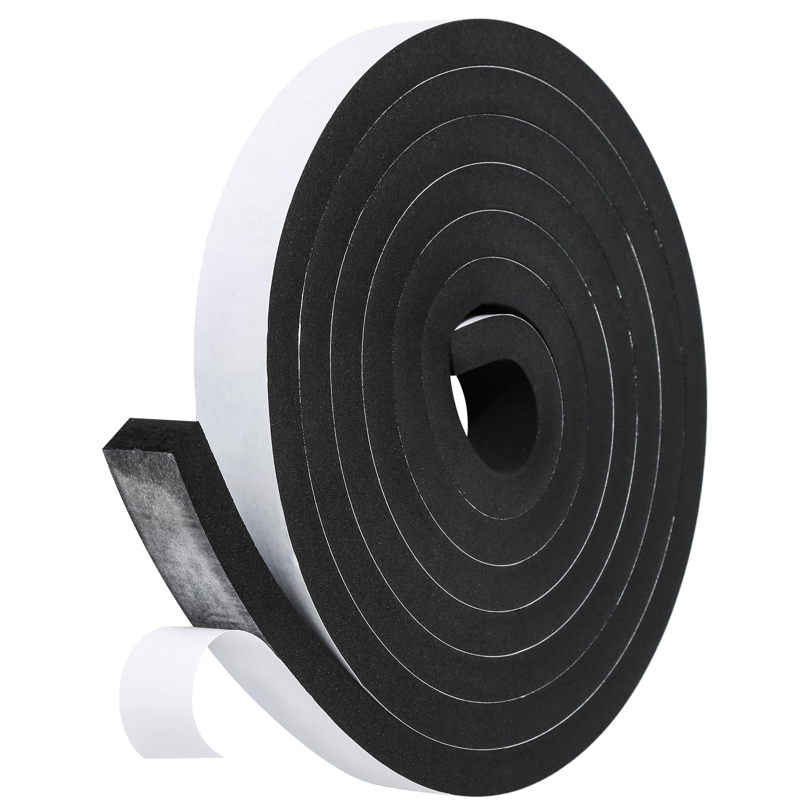 Fowong Foam Weather Strip – Intentional Living Draft Stopper in White or Black, 16ft No-Tool Door and Window Seal